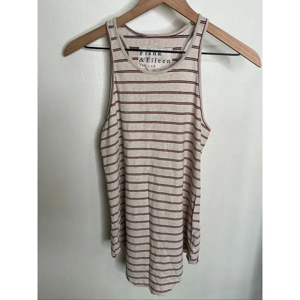 Frank & Eileen Striped Lab Tee Tank Top | Oatmeal in Small